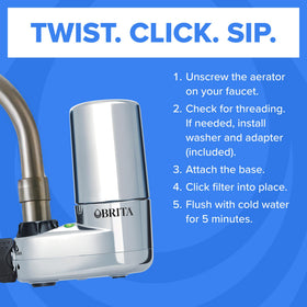 Brita faucet mount system chrome water flow during use feels smooth