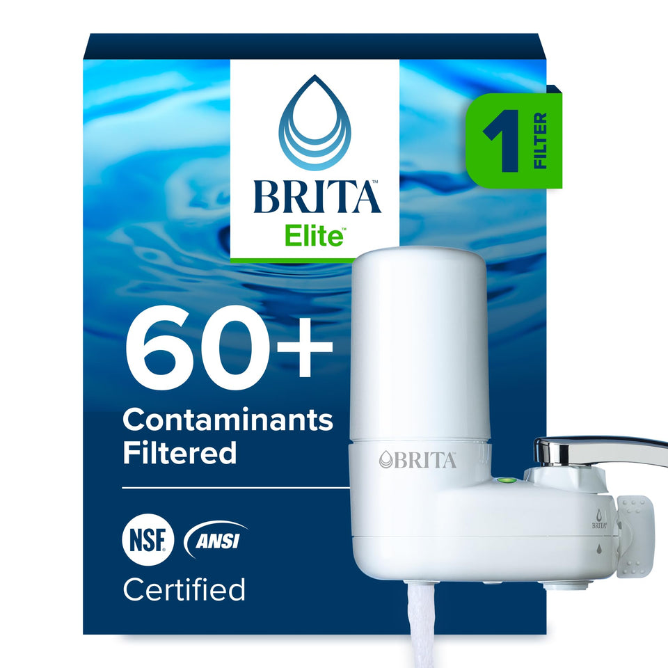 BRITA faucet mount white on faucet, compact design for everyday use