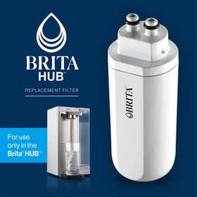 Brita Hub filter being inserted into the unit for easy replacement.