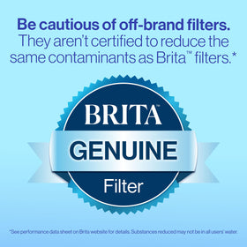 BRITA Plus filter 40-gallon capacity supports family hydration needs.
