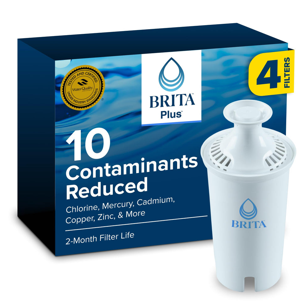 BRITA Plus filter chlorine-taste-odor reduction for crisper water in your pitcher.