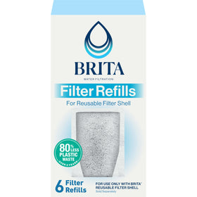 Brita refill pack for pitchers and dispensers reduces plastic waste.