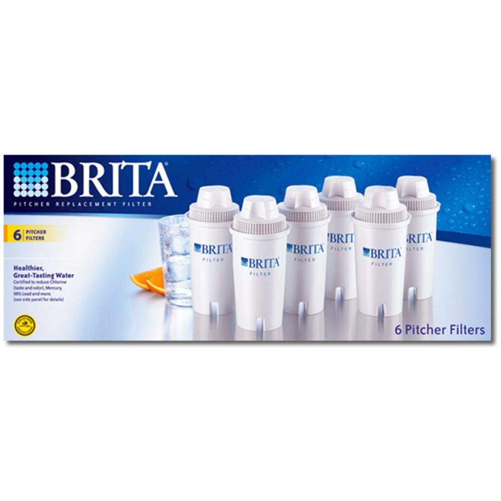 Brita pitcher replacement filter six-pack for crisper, cleaner-tasting water
