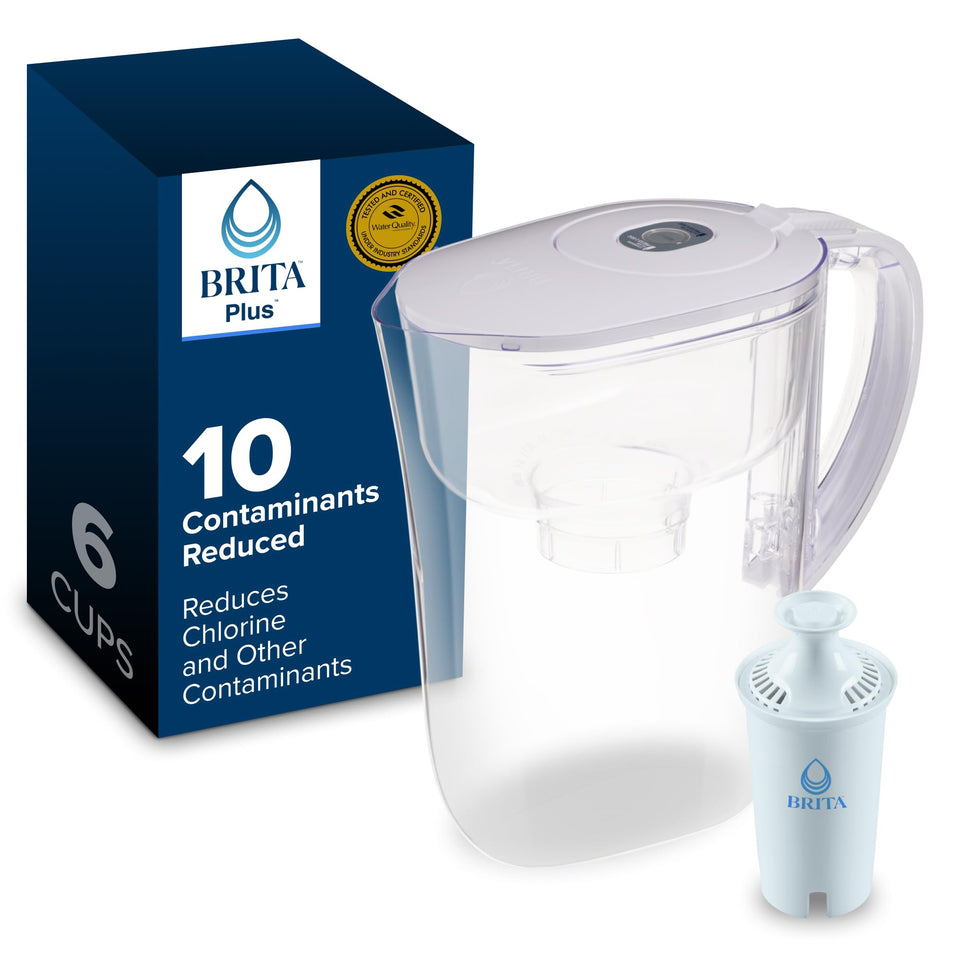 Brita Small 6-Cup Pitcher with BritaPlus filter for crisp filtered water