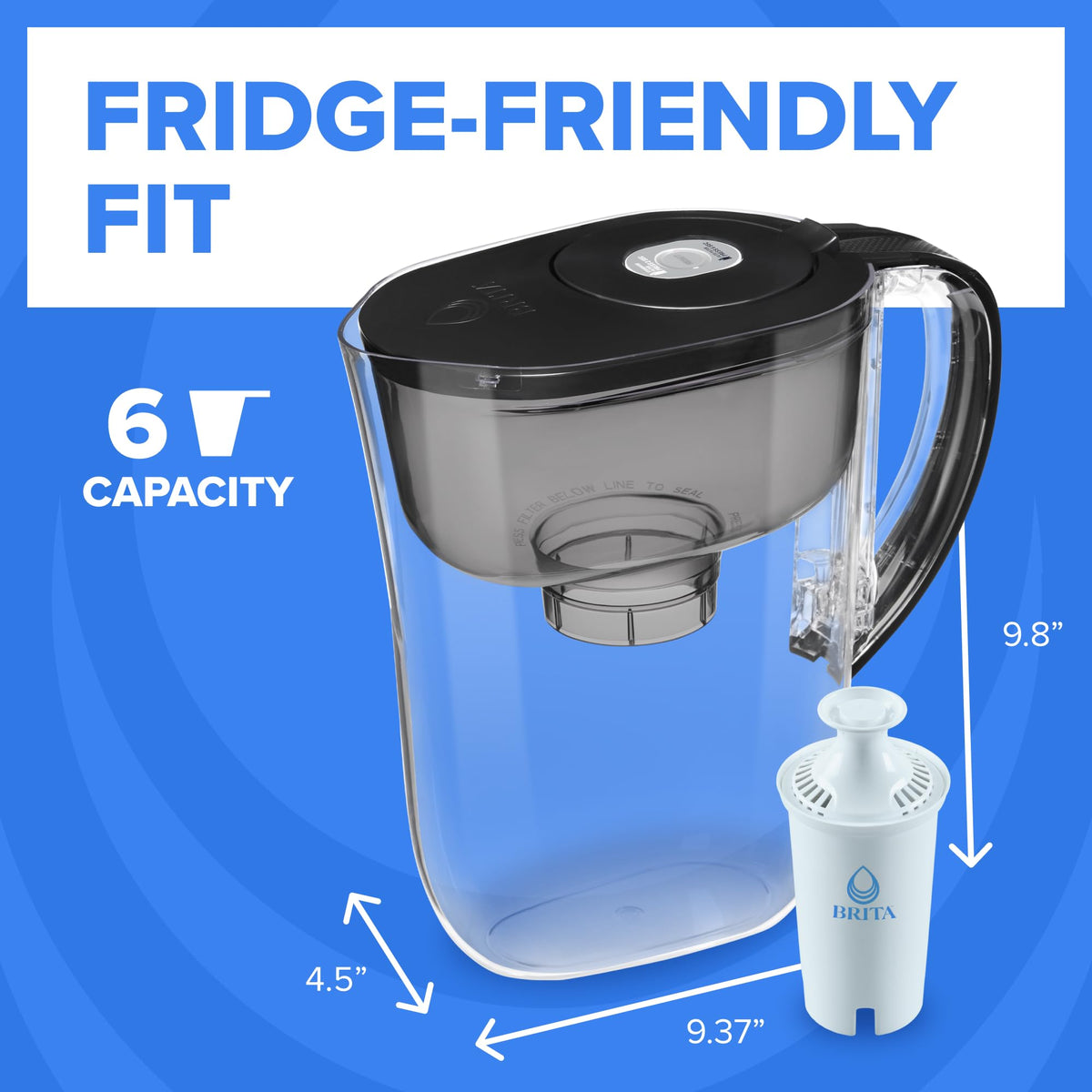 Brita Small 6-Cup Pitcher Metro Stone Blue packaging varies by region.