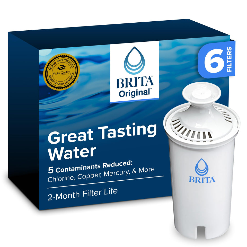 Brita standard water filter in pitcher improves taste by reducing chlorine