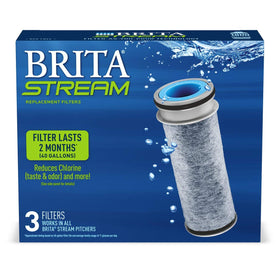 BRITA Stream filter lasts up to 40 gallons.