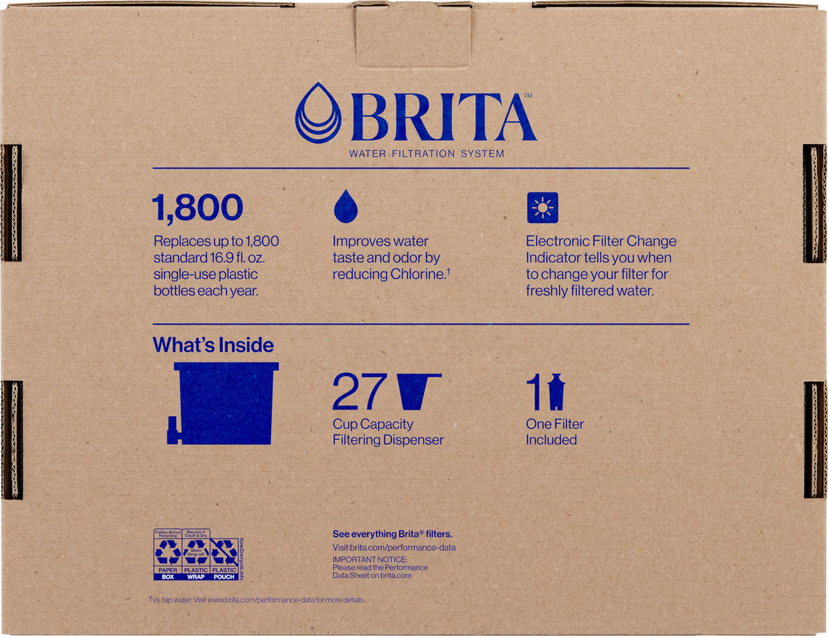 White Brita UltraMax dispenser with compact, space-saving design