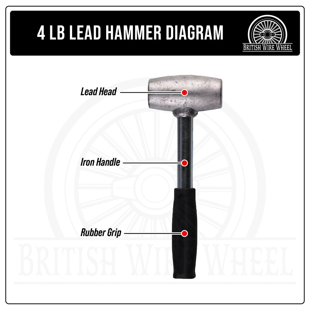British Wire Wheel lead hammer aids dent removal and surface-protective adjustments