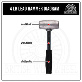 British Wire Wheel lead hammer aids dent removal and surface-protective adjustments
