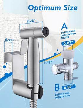 BRITULIF bidet sprayer installation on toilet tank demonstrates easy universal mounting.
