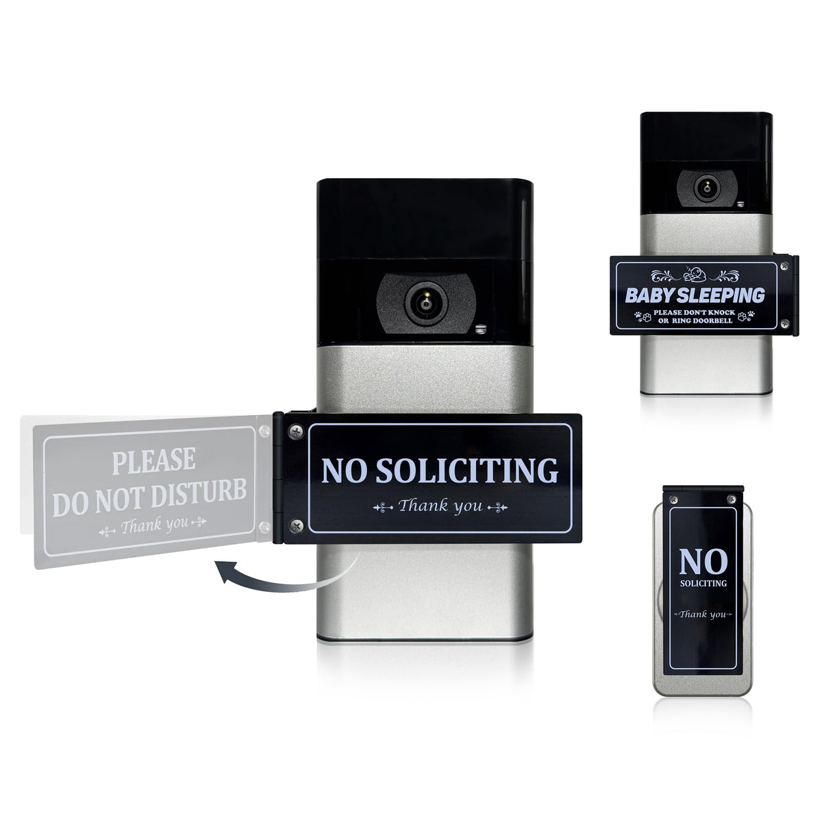 Brivdeto stainless steel doorbell cover on front porch reduces interruptions.
