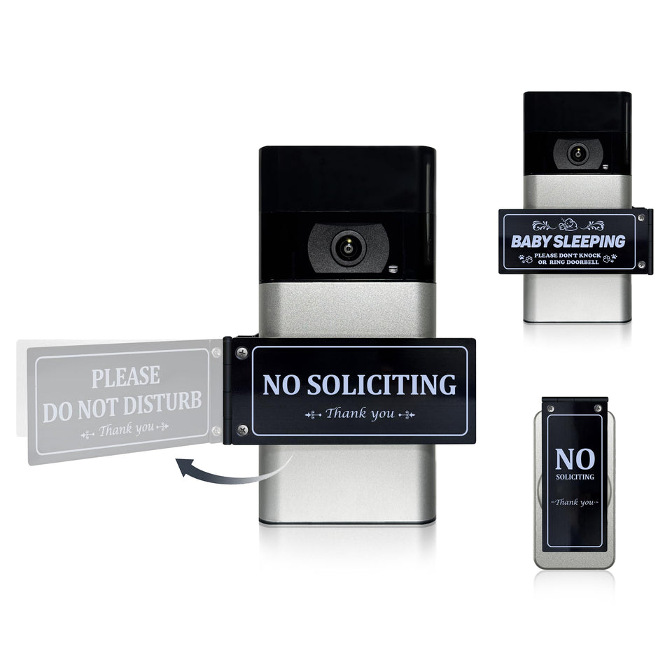 Brivdeto stainless steel doorbell cover on front porch reduces interruptions.