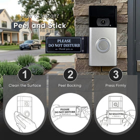 Brivdeto includes three interchangeable signs for flexible porch messaging.