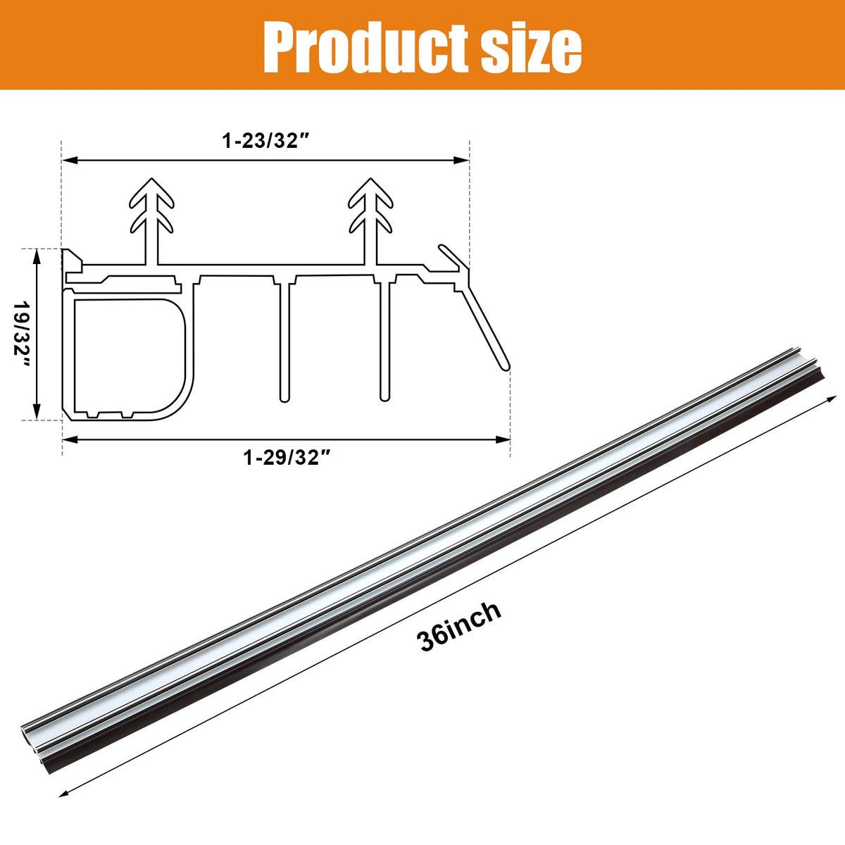 Briwooody 36-inch door-bottom strip fitting most doors for quick installation.