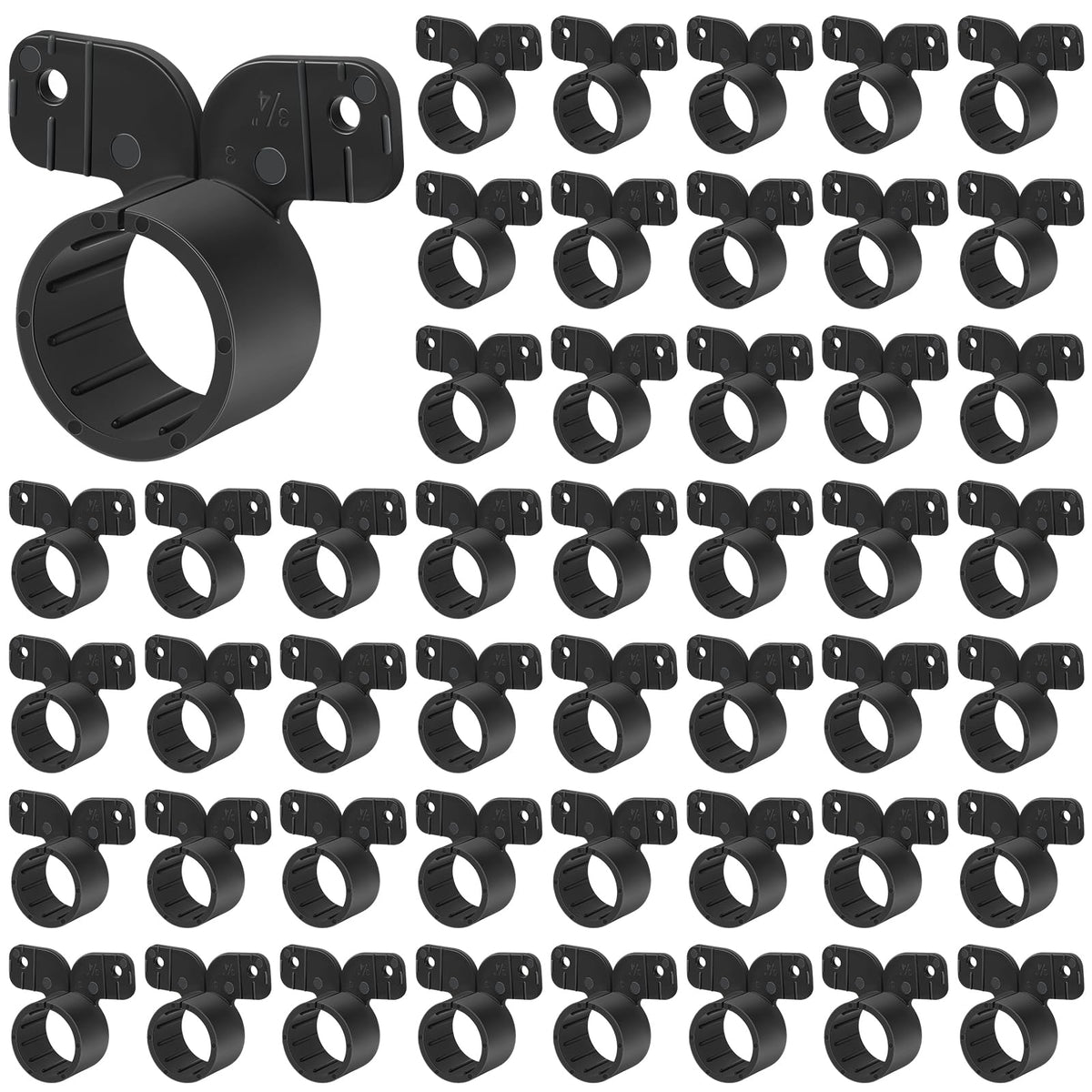 Briwooody 50 pack 3-4 inch PEX clamps side view for secure pipe mounting