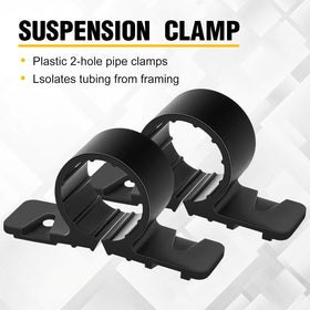 Briwooody solid hard-plastic pipe clamp provides durable support