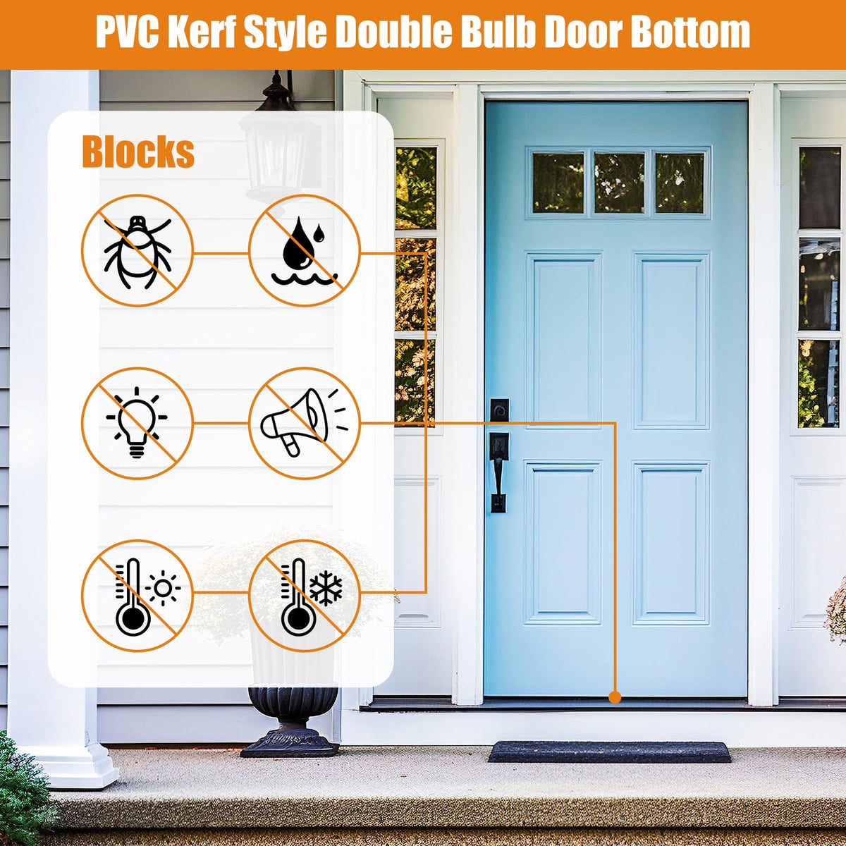Briwooody inside-bulb orientation allows easy trimming for varied door heights.