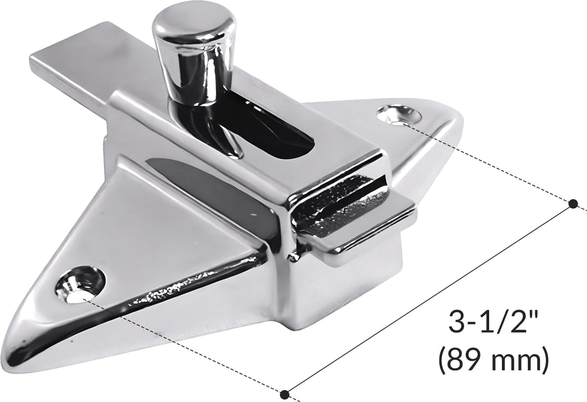 BRIXWELL chrome keeper for reliable surface-mounted installation.