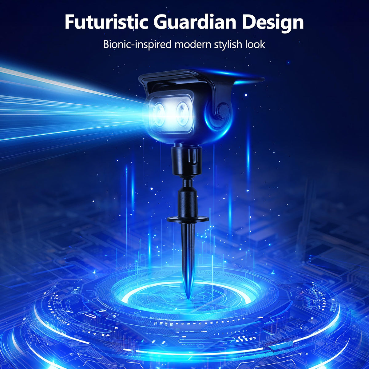 Brizled 360-degree head rotates to aim light precisely where needed.