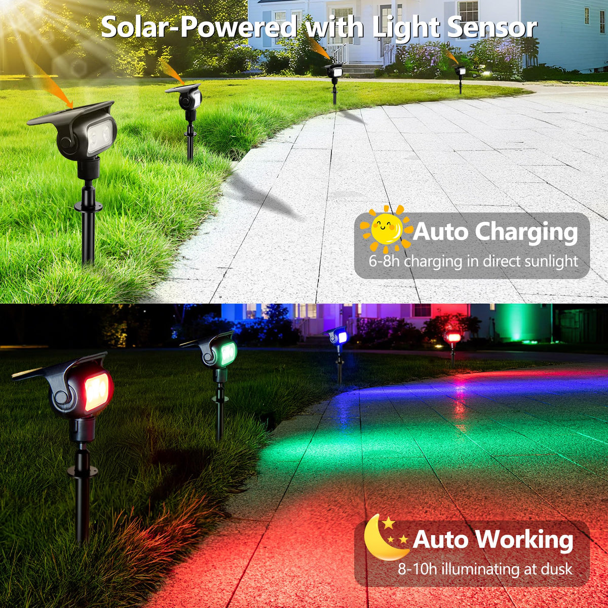 Brizled dusk-to-dawn sensor provides hands-free night lighting.