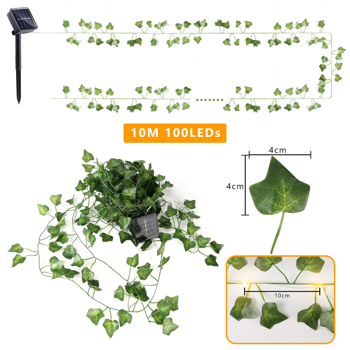 Brizled outdoor ivy lights enhance fences patios and garden spaces