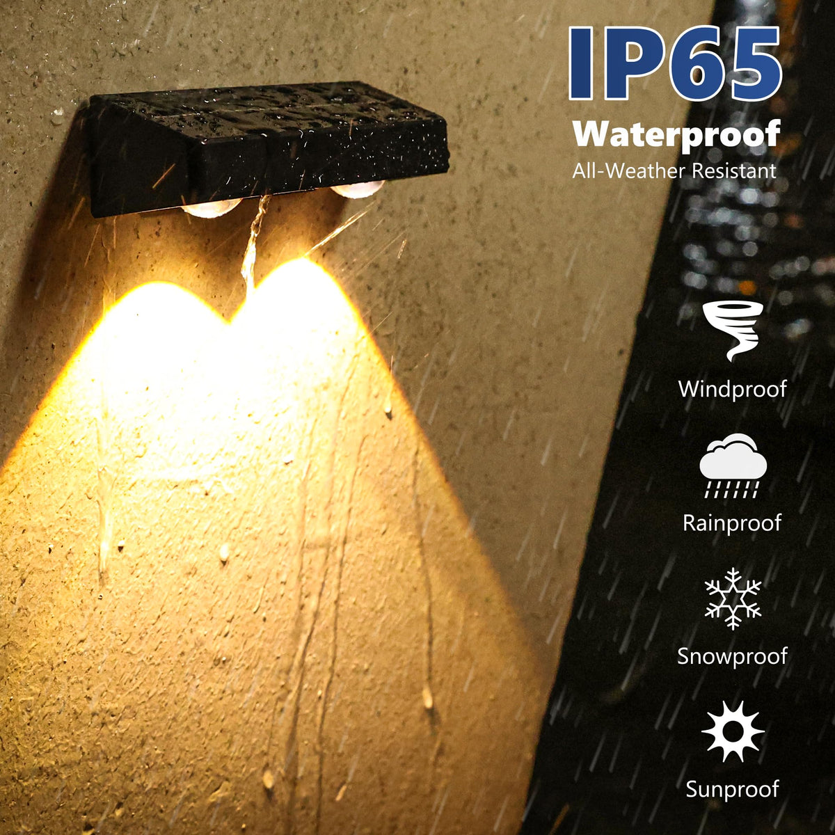 Brizled fence lights install easily with included screws.