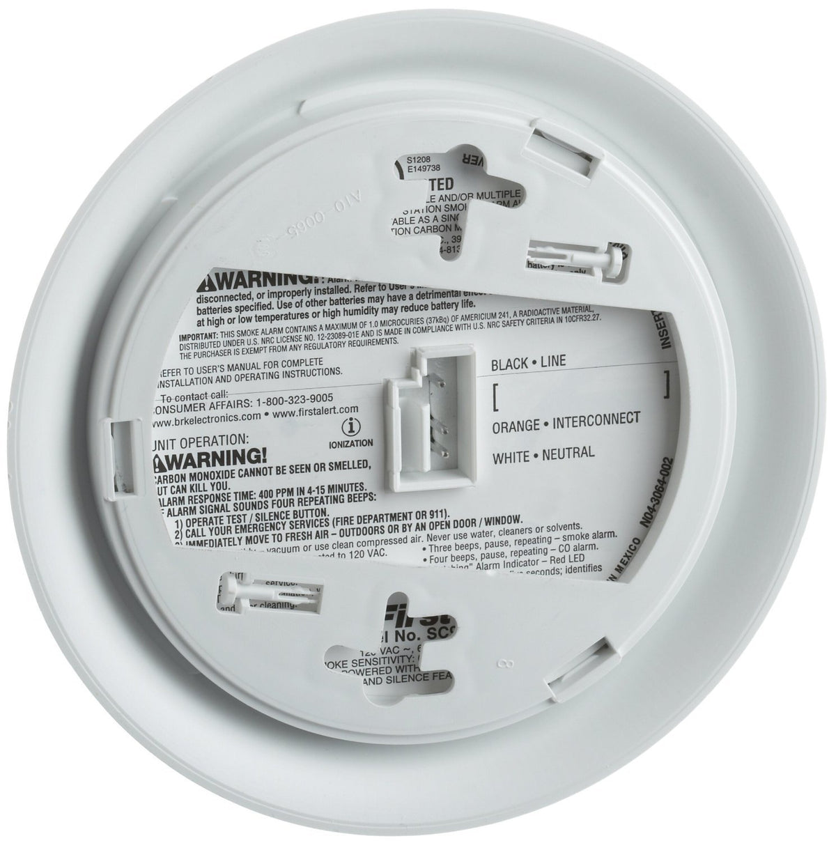 BRK SC9120B CO sensor close-up highlighting early detection