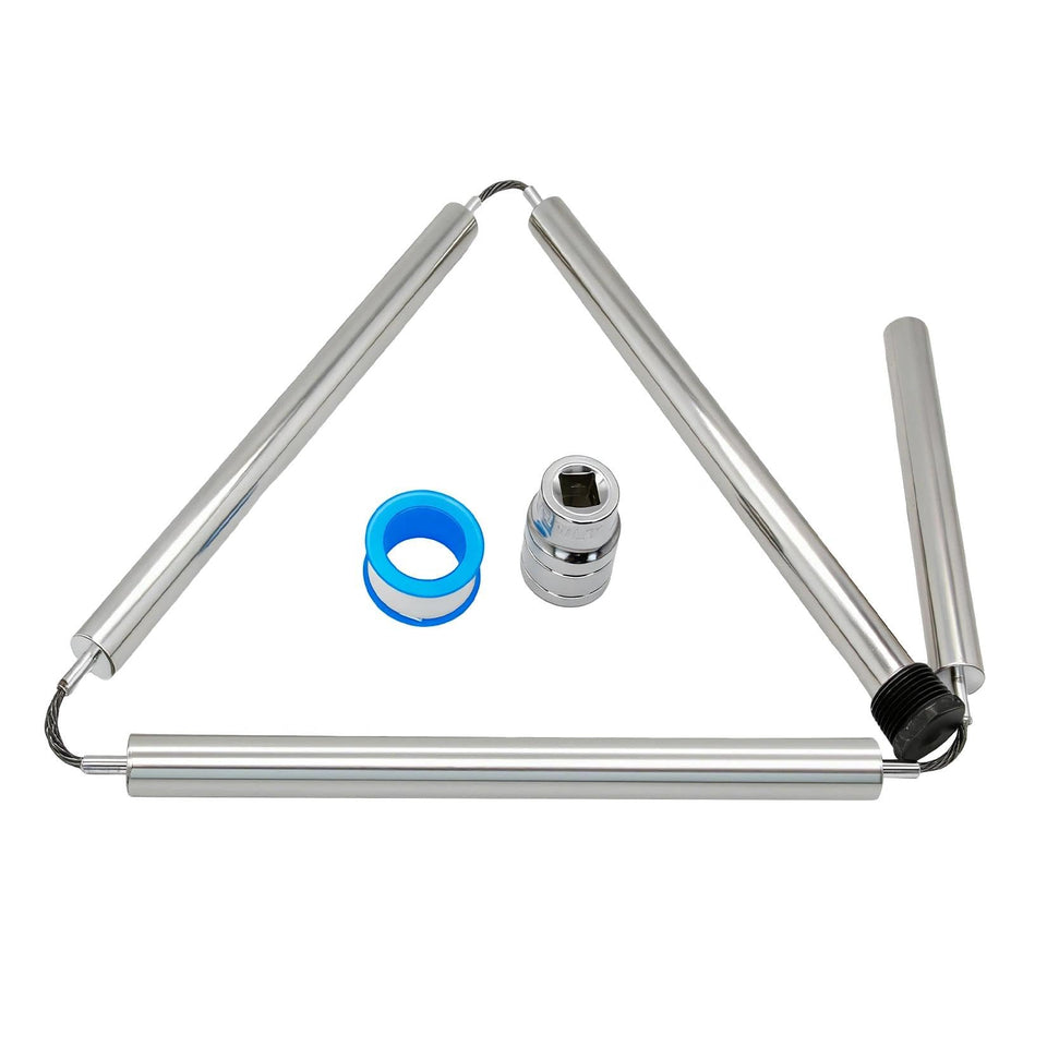 Brlyeeanze 44-inch flexible anode rod installed in a tight space extends water heater life