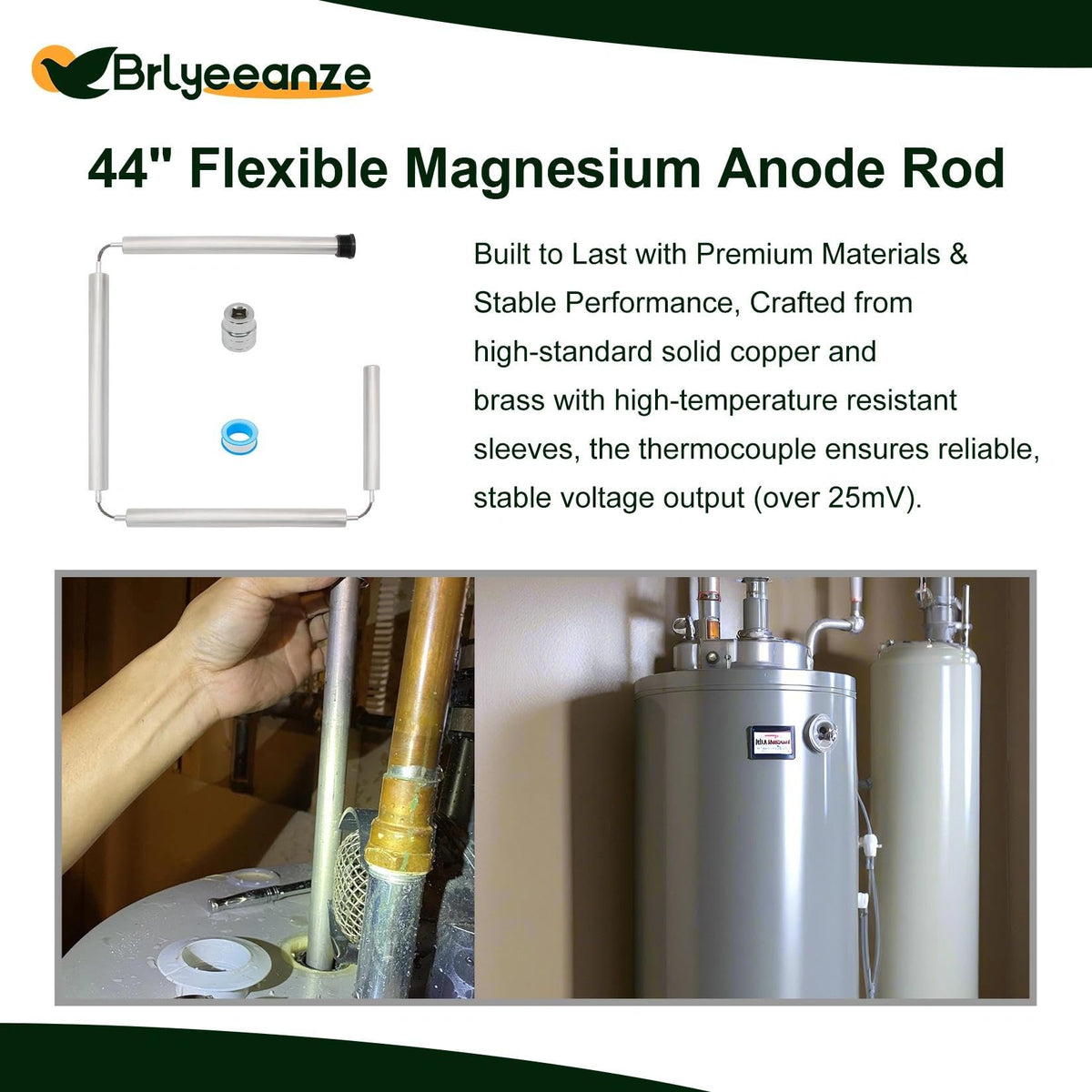 Installation in tight spaces thanks to the four-segment Brlyeeanze rod design