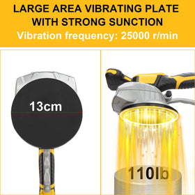 Brngeqi tile vibration tool with back-lit LCD display for easy speed reading.