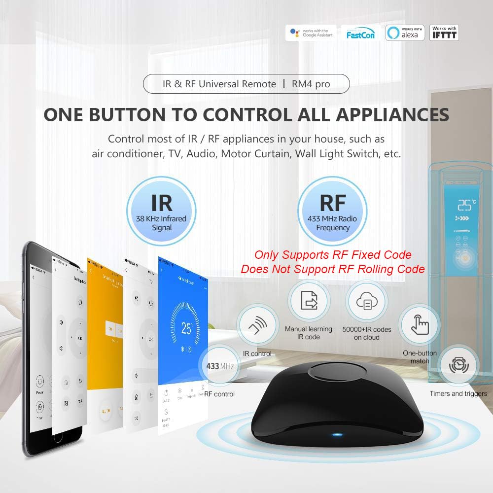 BroadLink RM4 Pro app simplifies setup and scene creation.