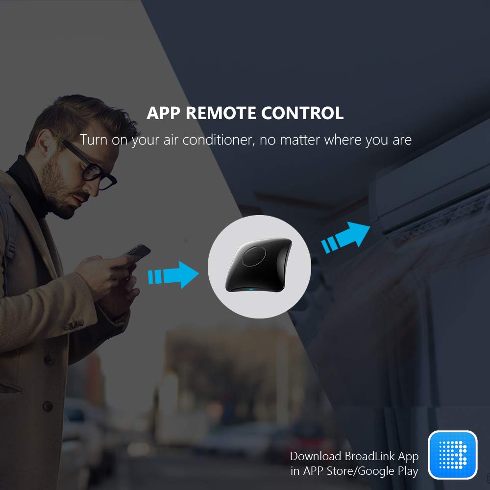 BroadLink RM4 Pro voice control with Alexa and Google Assistant ready.