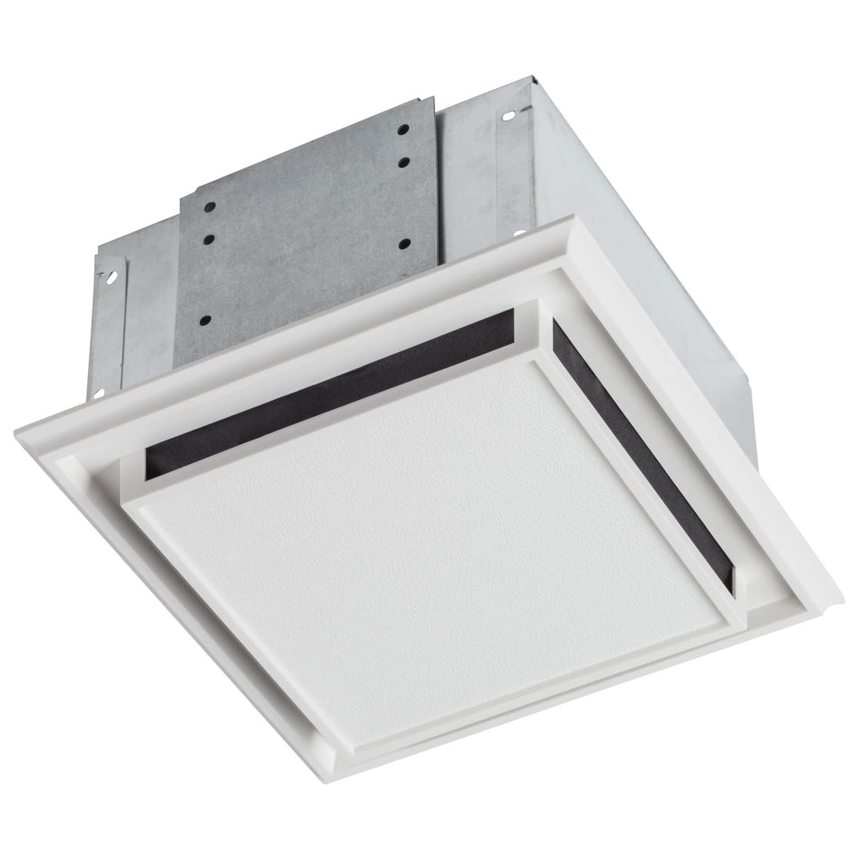 Broan-NuTone 682 duct-free fan installation shows compact setup for tight ceilings