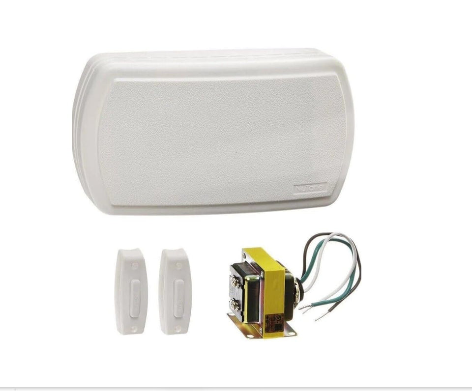 Broan-NuTone BK125LWH builder chimes kit with two lighted pushbuttons for clear porch alerts