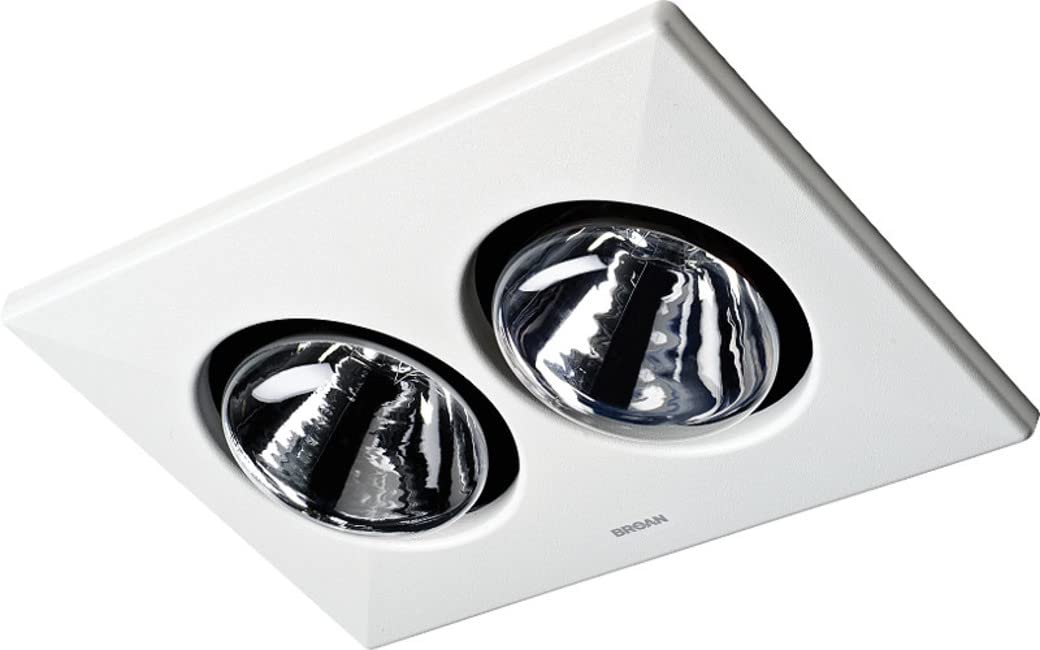 Broan-NuTone 164 two-bulb setup illustrates infrared warmth option.