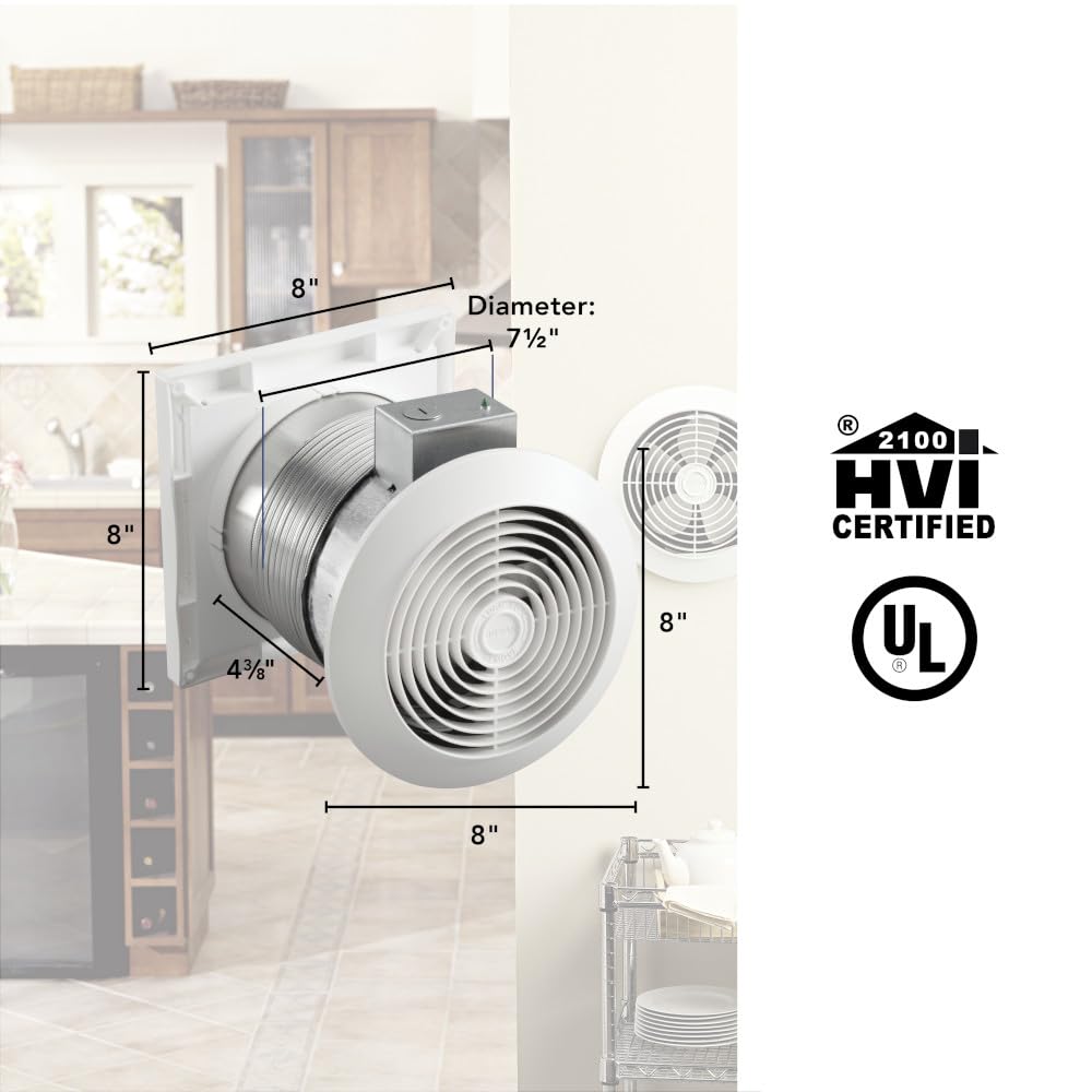 Broan-NuTone 512M 6-inch duct opening supports easy placement.