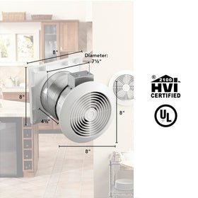 Broan-NuTone 512M 6-inch duct opening supports easy placement.