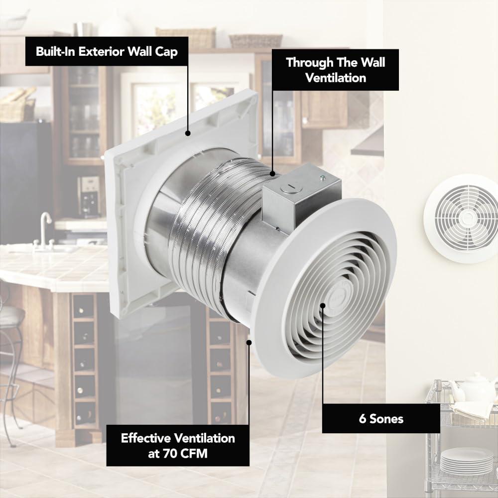 Broan-NuTone 512M galvanized housing protects against weather and wear.
