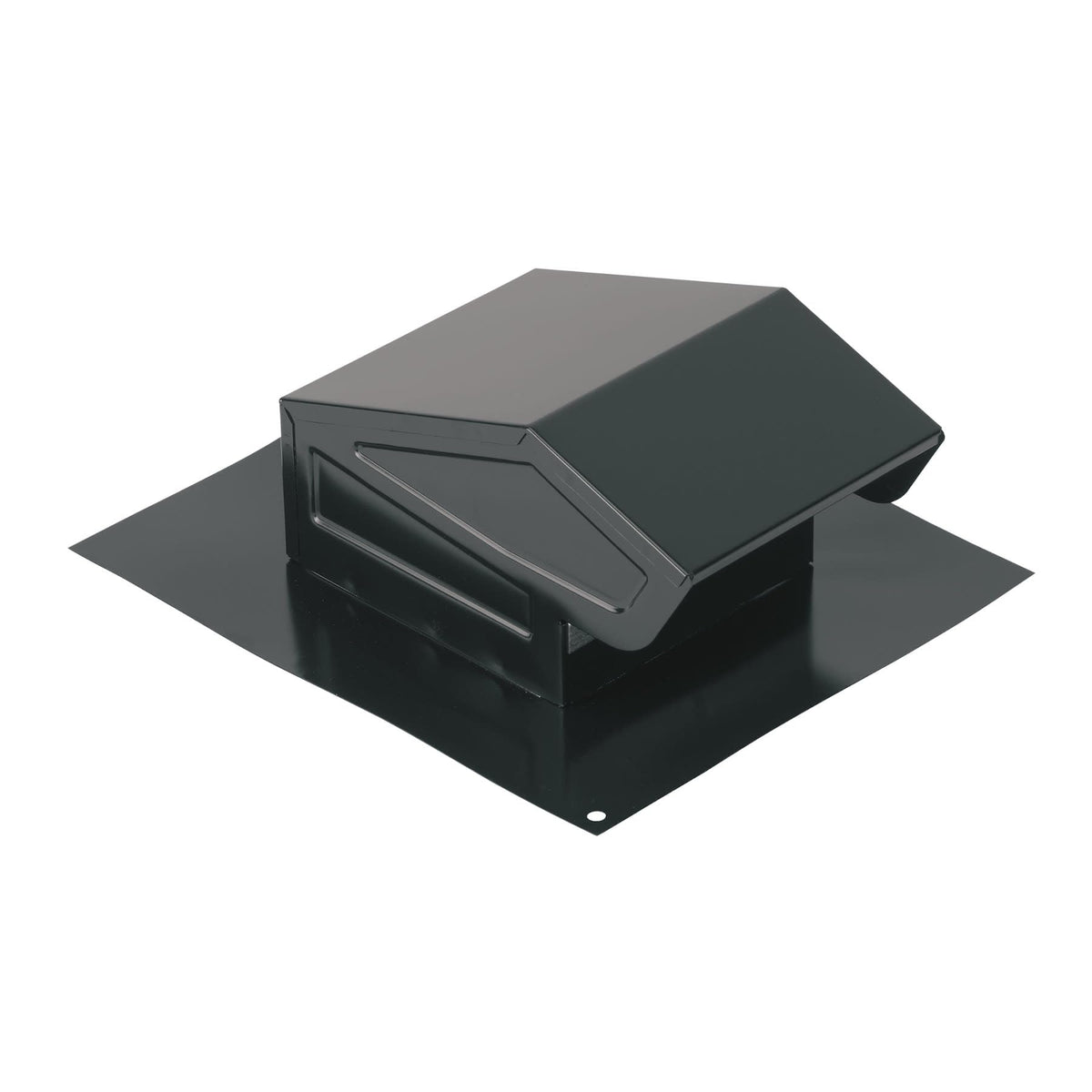 Broan-NuTone 636 roof cap black close-up highlights durable steel and powder coat finish.