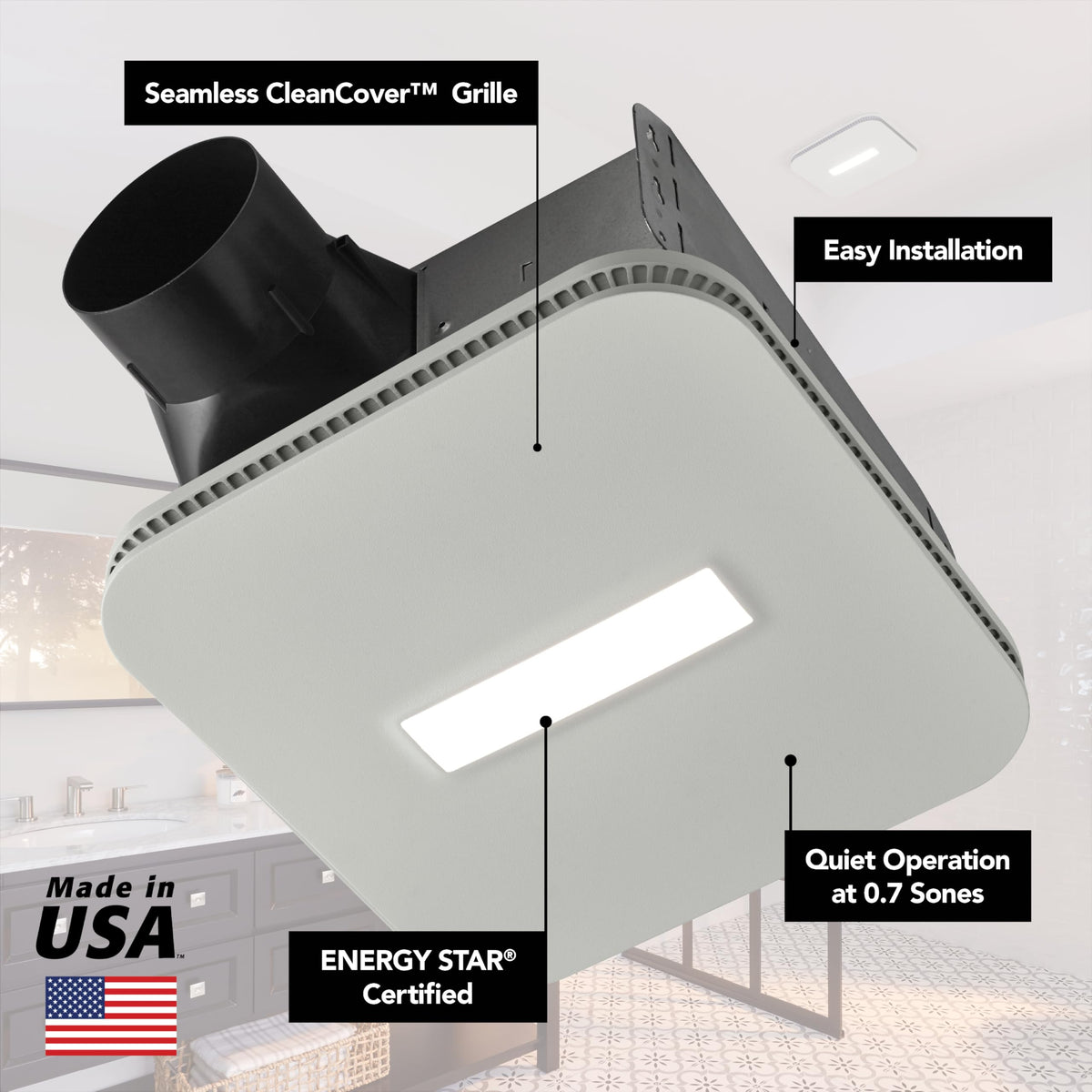 Broan-NuTone AE80LK EzDuct connector for flexible duct alignment.