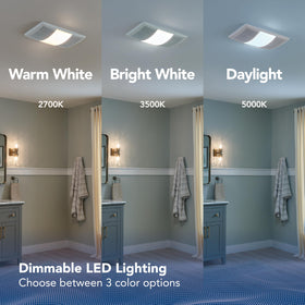 Broan-NuTone BHFLED110 LED light with dimming and color options.