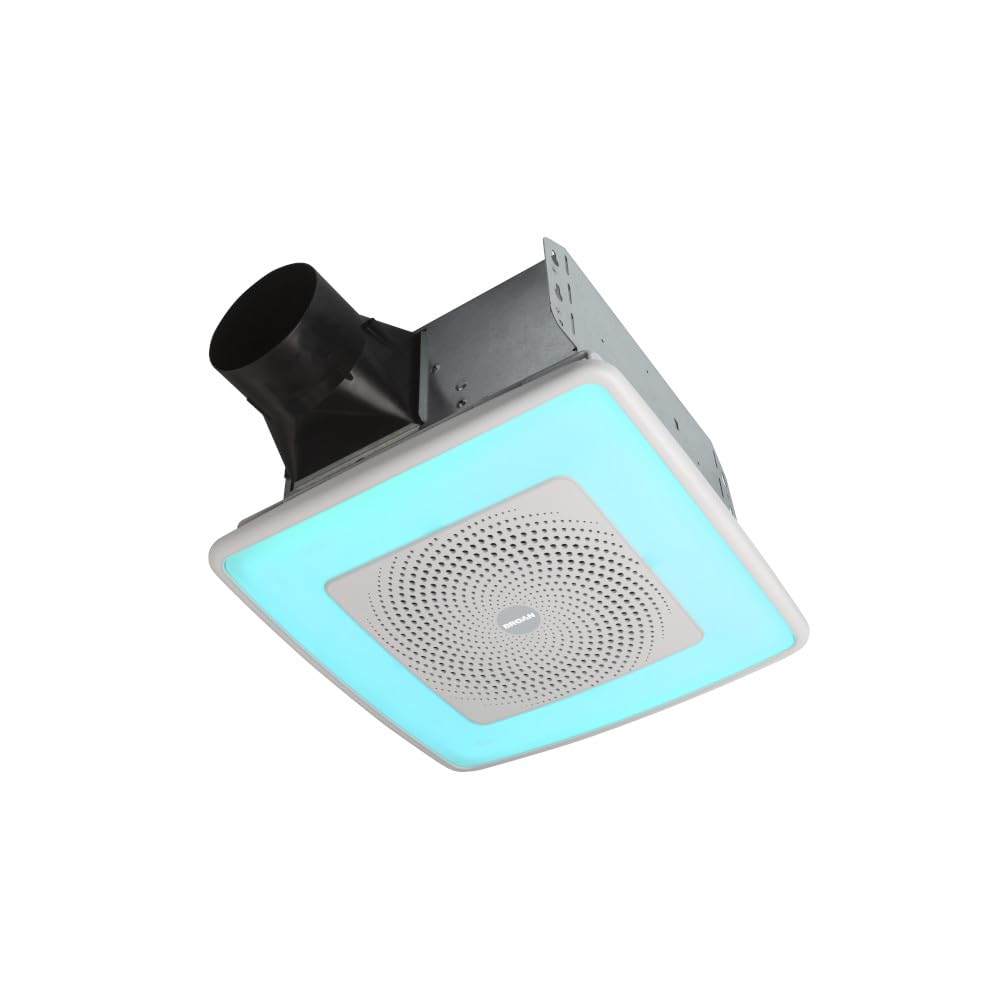 Broan-NuTone ChromComfort bath fan assembly showing installation and quiet operation.