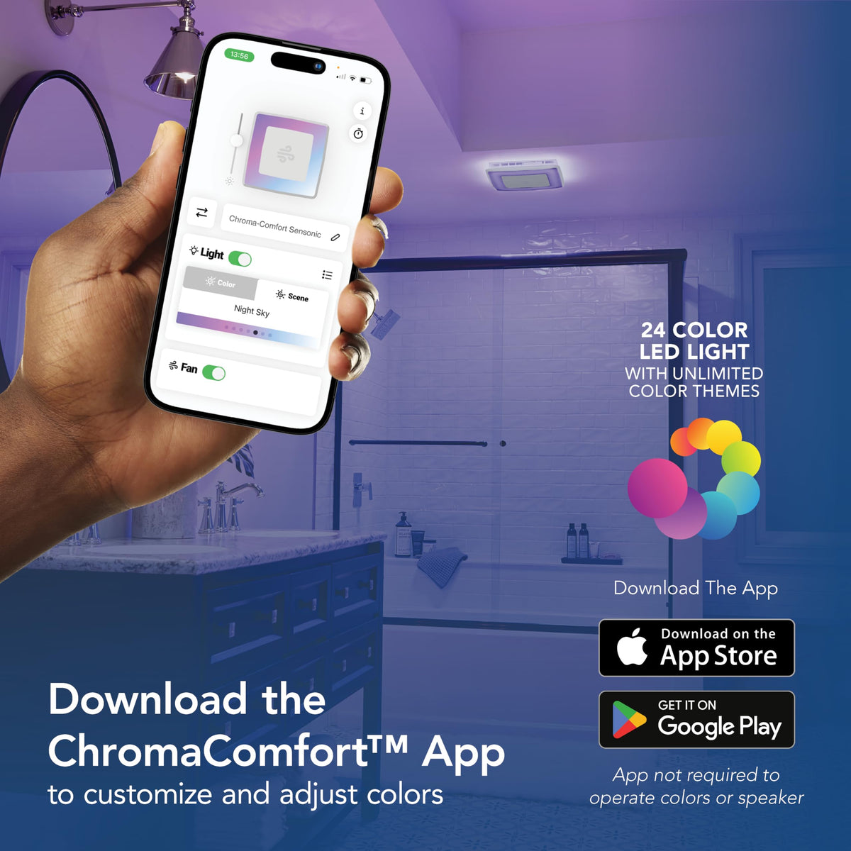 Wireless wall control for quick changes without attic access.