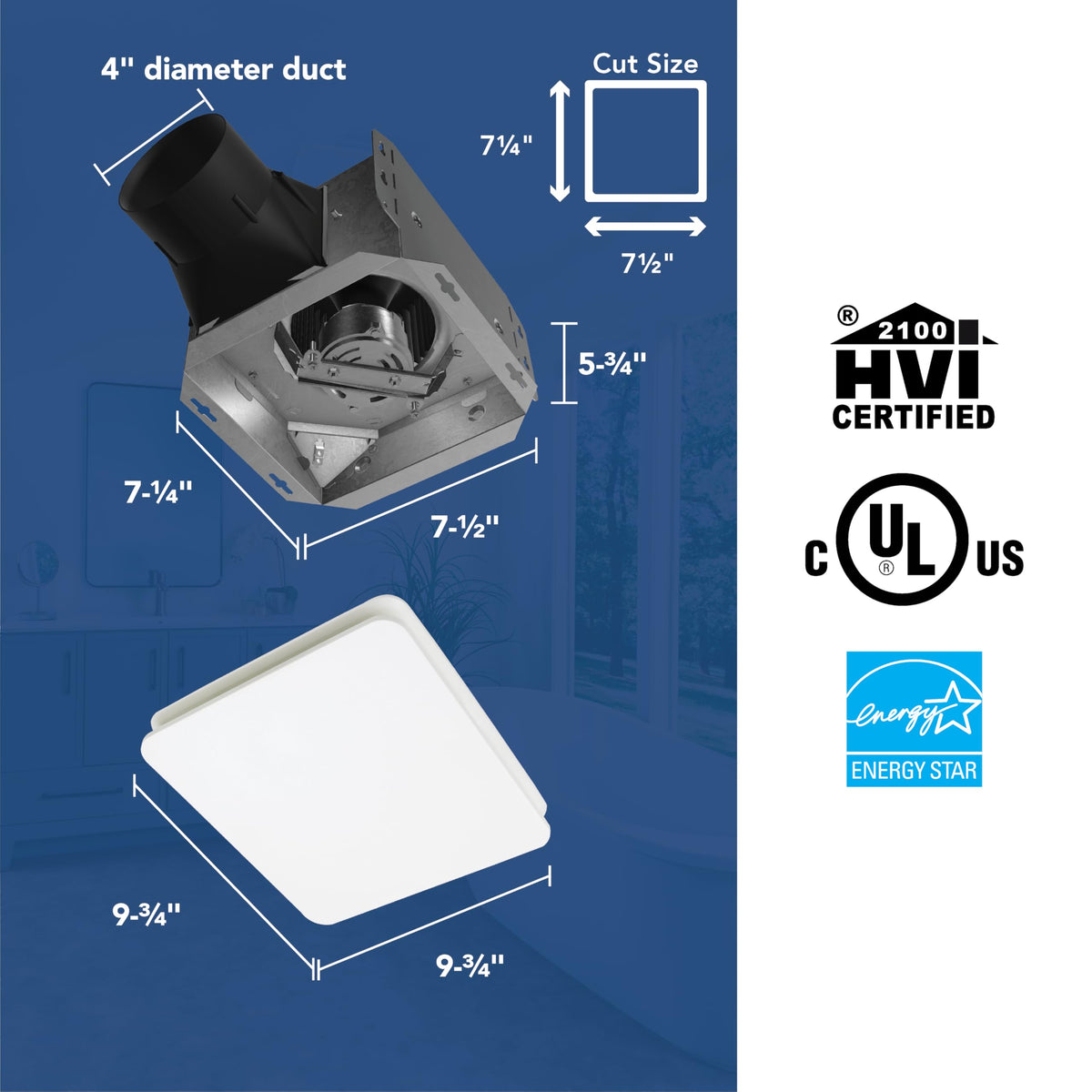 Broan-NuTone ENERGY STAR badge highlights efficient operation.
