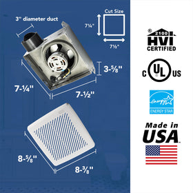 Broan-NuTone Energy Star exhaust fan delivers quiet operation at 2.0 sones