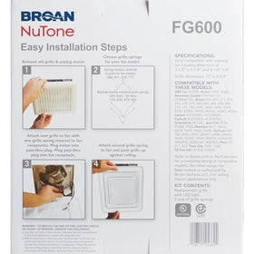 Broan-NuTone FG600 grille emits soft LED lighting to brighten bathrooms