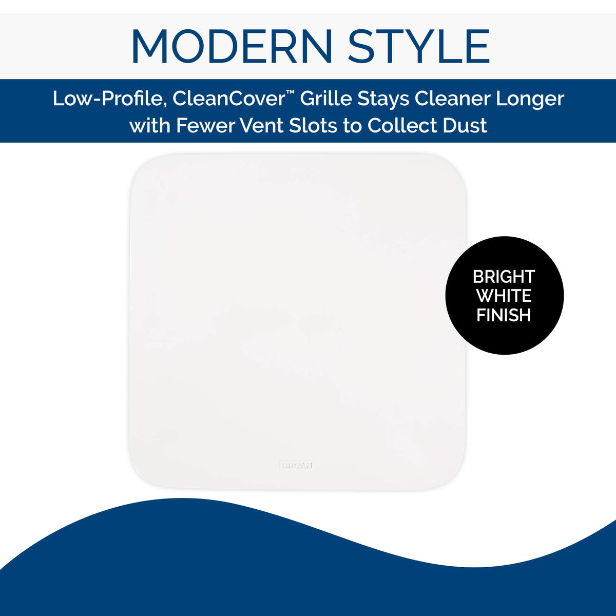 Broan-NuTone FG701S white finish CleanCover blends with ceiling decor in bathrooms