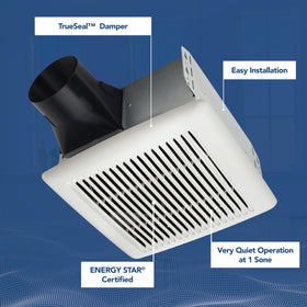 Broan-NuTone InVent 110 CFM performance shot highlighting strong airflow for medium baths.