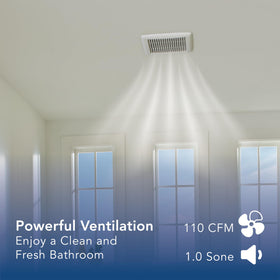 GFCI-rated placement over tub or shower illustrating safe steam capture.